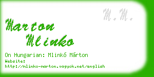 marton mlinko business card