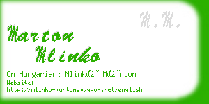 marton mlinko business card